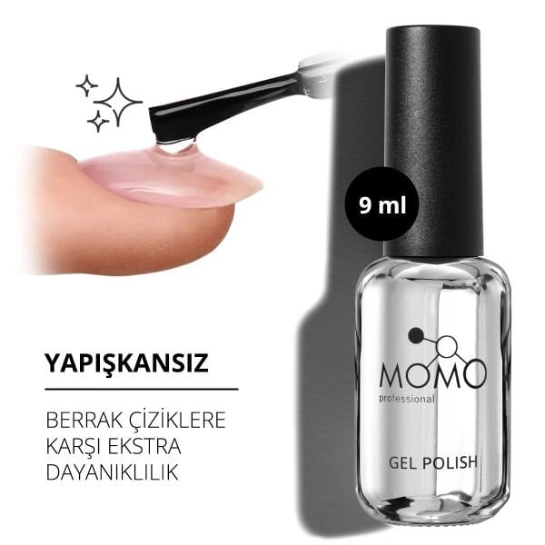 Momo Professional Liquid Glass Top Coat, 9 ml