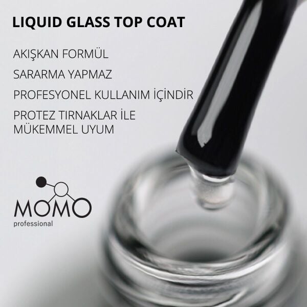 Momo Professional Liquid Glass Top Coat, 14 ml