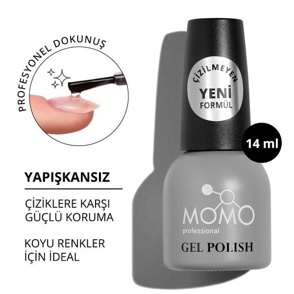 Momo Professional Çizilmeyen Yeni Formül Crystal Top Coat, 14 ml