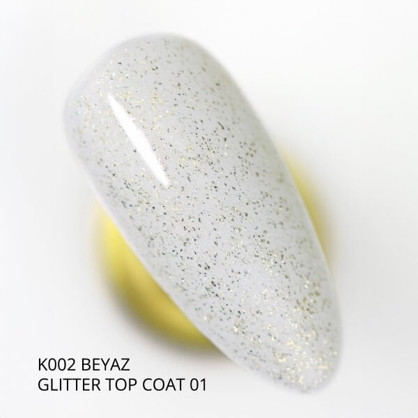 Momo Professional Glitter Top Coat 01, Altın Sim, 9 ml