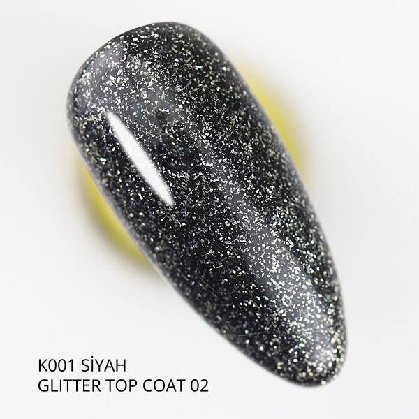 Momo Professional Glittter Top Coat 02, Gümüş Sim, 9 ml