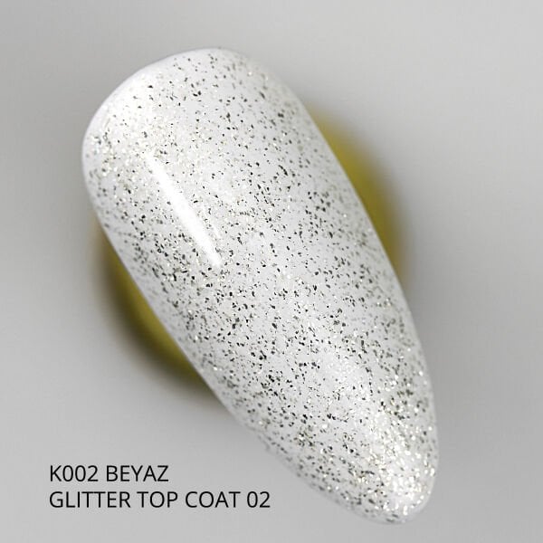 Momo Professional Glittter Top Coat 02, Gümüş Sim, 9 ml