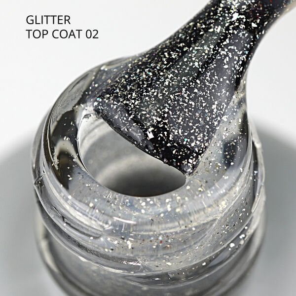 Momo Professional Glittter Top Coat 02, Gümüş Sim, 9 ml