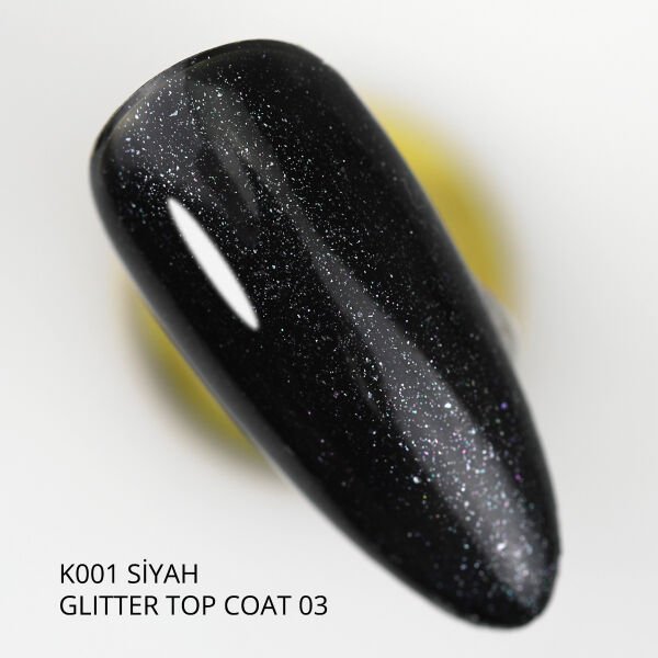 Momo Professional Glitter Top Coat 03, Hafif Gümüş Sim, 9 ml