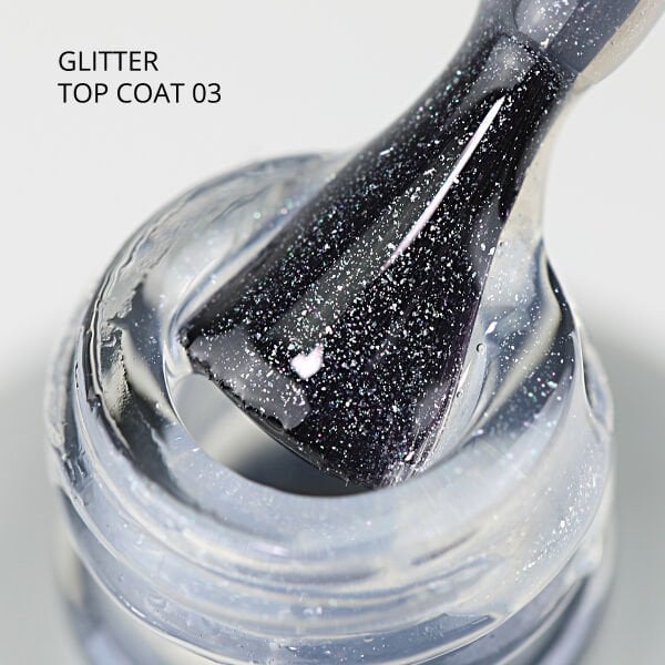 Momo Professional Glitter Top Coat 03, Hafif Gümüş Sim, 9 ml