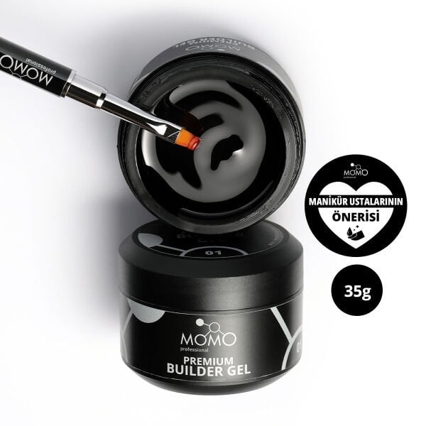 Momo Professional Premium Protez Tırnak Jeli 01, Şeffaf, 35 gr