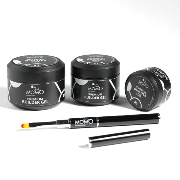 Momo Professional Premium Protez Tırnak Jeli 01, Şeffaf, 55 gr