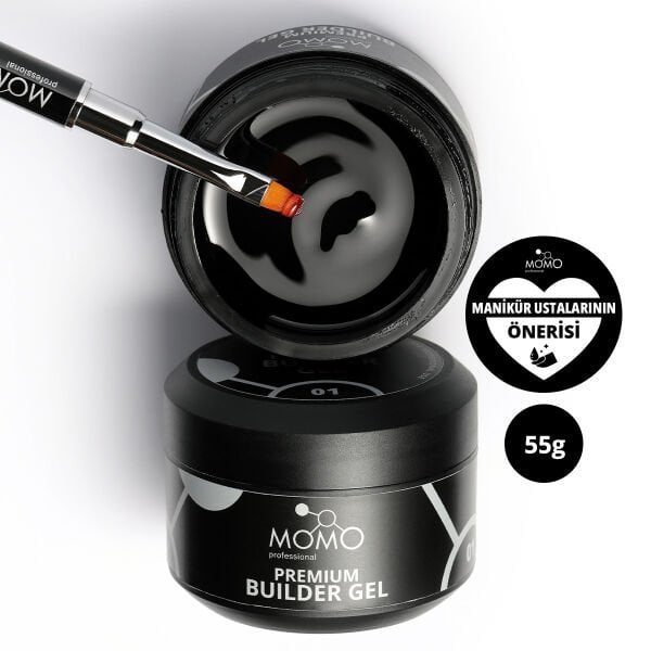 Momo Professional Premium Protez Tırnak Jeli 01, Şeffaf, 55 gr