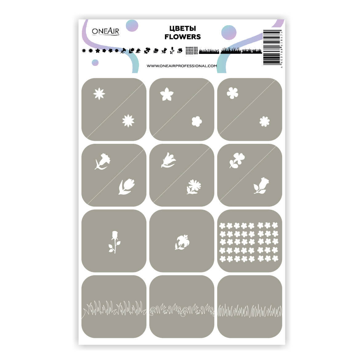 OneAir AirBrush Şablonu Çiçekler