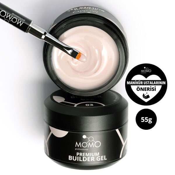 Momo Professional Premium Protez Tırnak Jeli 03, Sütlü Bej, 55 gr