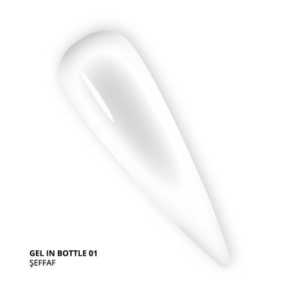 Momo Professional Gel In Bottle No.01, Akıllı Fırçalı Protez Tırnak Jeli, Şeffaf, 18 ml