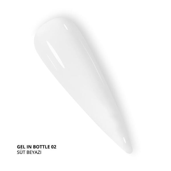 Momo Professional Gel In Bottle No.02, Akıllı Fırçalı Protez Tırnak Jeli, Süt Beyazı, 18 ml