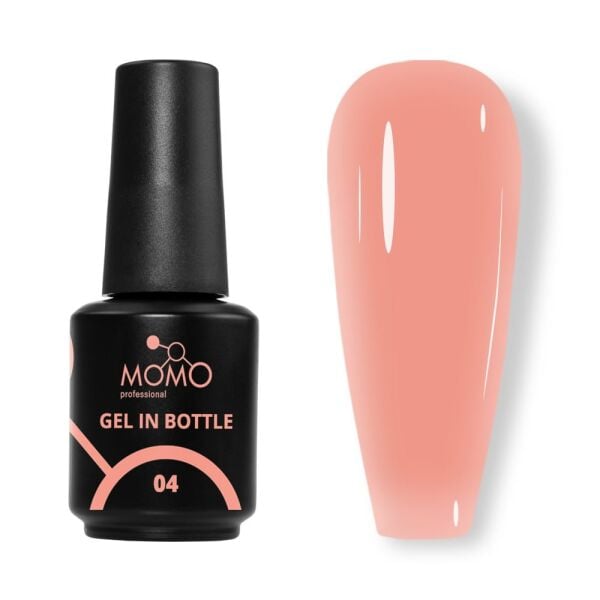 Momo Professional Gel In Bottle No.04, Akıllı Fırçalı Protez Tırnak Jeli, Yarı Şeffaf Somon, 18 ml