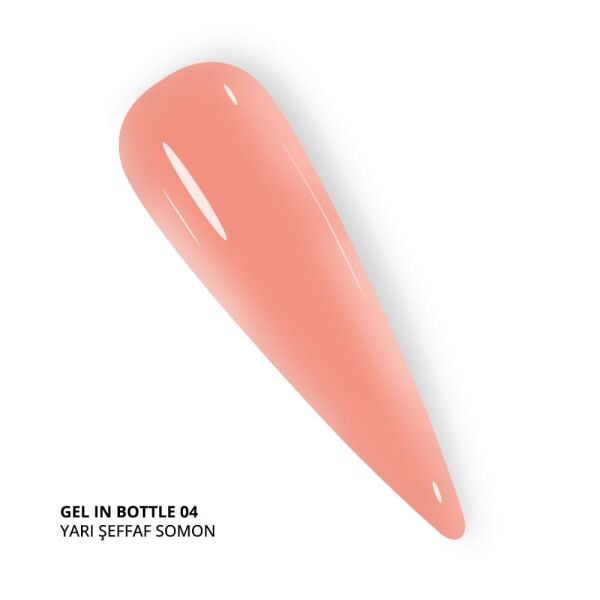 Momo Professional Gel In Bottle No.04, Akıllı Fırçalı Protez Tırnak Jeli, Yarı Şeffaf Somon, 18 ml