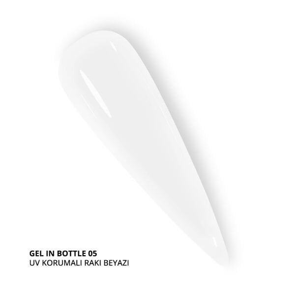 Momo Professional Gel In Bottle No.05, Akıllı Fırçalı Protez Tırnak Jeli, Uv Korumalı Rakı Beyazı, 18 ml