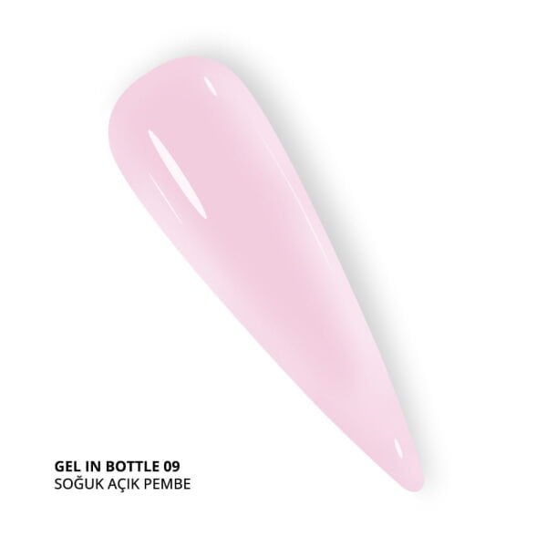 Momo Professional Gel In Bottle No.09, Akıllı Fırçalı Protez Tırnak Jeli, Soft Pembe, 18 ml