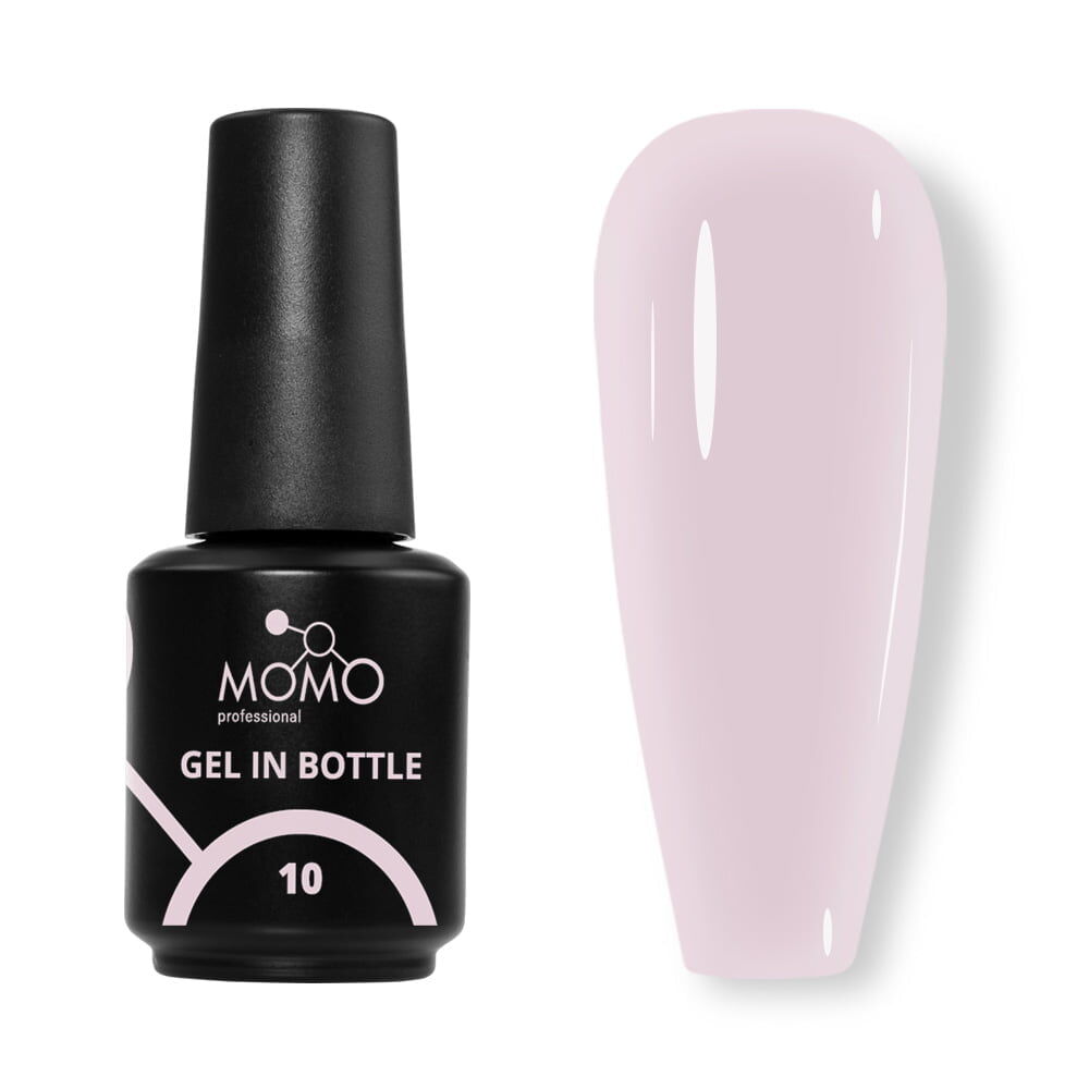 Momo Professional Gel In Bottle No.10, Akıllı Fırçalı Protez Tırnak Jeli, Yarı Şeffaf Açık Lila, 18 ml