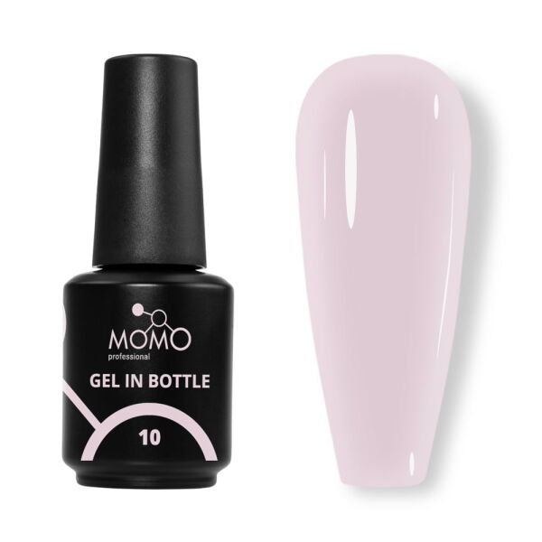 Momo Professional Gel In Bottle No.10, Akıllı Fırçalı Protez Tırnak Jeli, Yarı Şeffaf Açık Lila, 18 ml