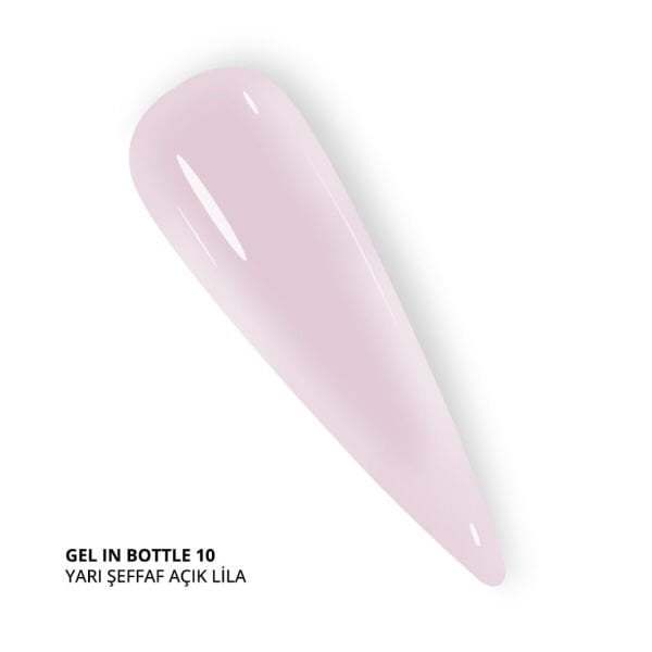 Momo Professional Gel In Bottle No.10, Akıllı Fırçalı Protez Tırnak Jeli, Yarı Şeffaf Açık Lila, 18 ml