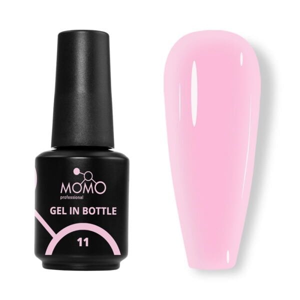 Momo Professional Gel In Bottle No.11, Akıllı Fırçalı Protez Tırnak Jeli, Pembe, 18 ml