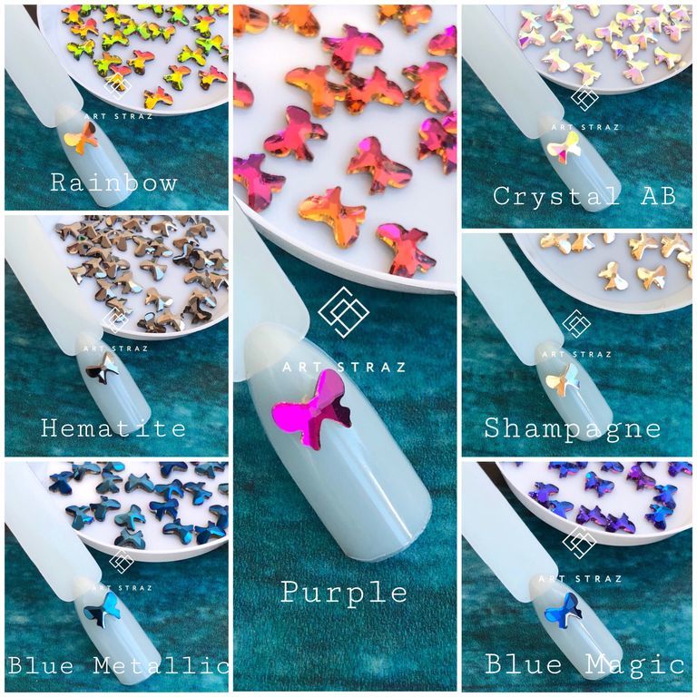 Taş Kurdele Farlı Renkler 5,5*7mm 2 Adet