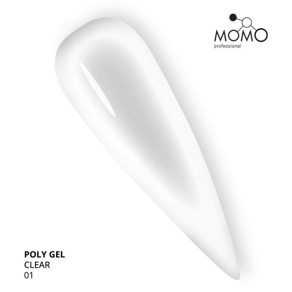 Momo Professional Protez Tırnak İçin Poly Gel, Poli Jel, No.01, Şeffaf, 30 gr