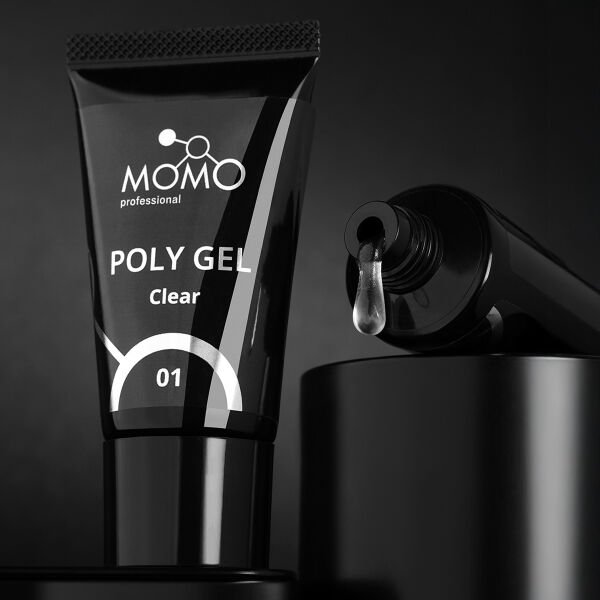 Momo Professional Protez Tırnak İçin Poly Gel, Poli Jel, No.01, Şeffaf, 30 gr