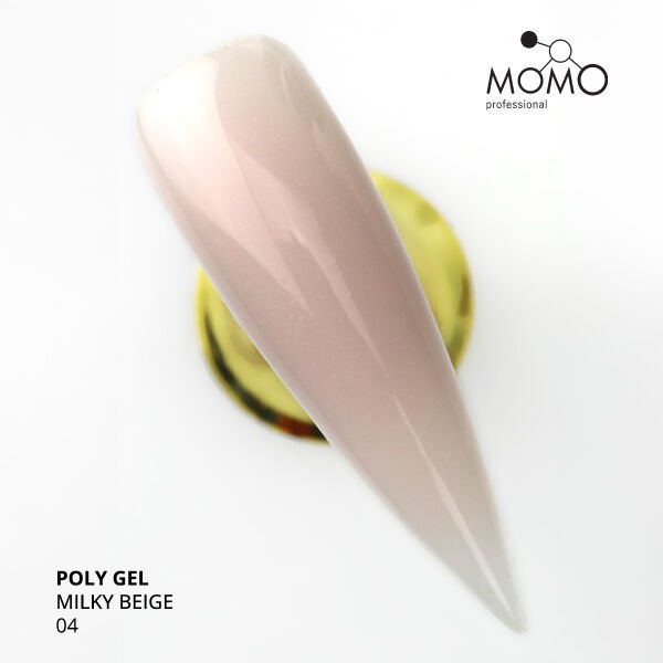Momo Professional Protez Tırnak İçin Poly Gel, Poli Jel, No.04, Sütlü Bej, 30 gr
