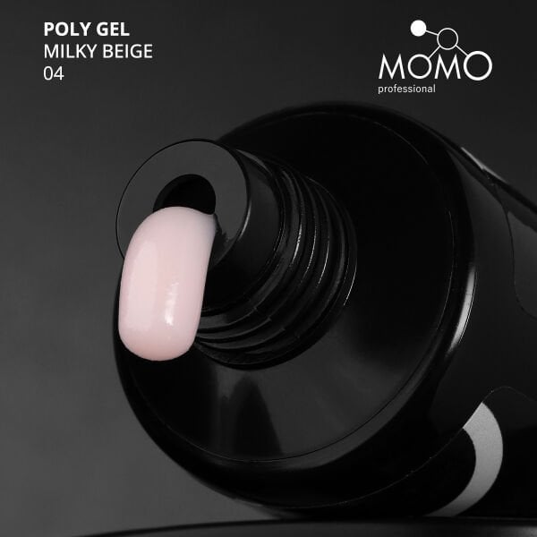 Momo Professional Protez Tırnak İçin Poly Gel, Poli Jel, No.04, Sütlü Bej, 30 gr