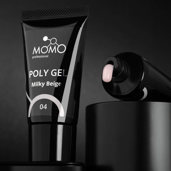 Momo Professional Protez Tırnak İçin Poly Gel, Poli Jel, No.04, Sütlü Bej, 30 gr