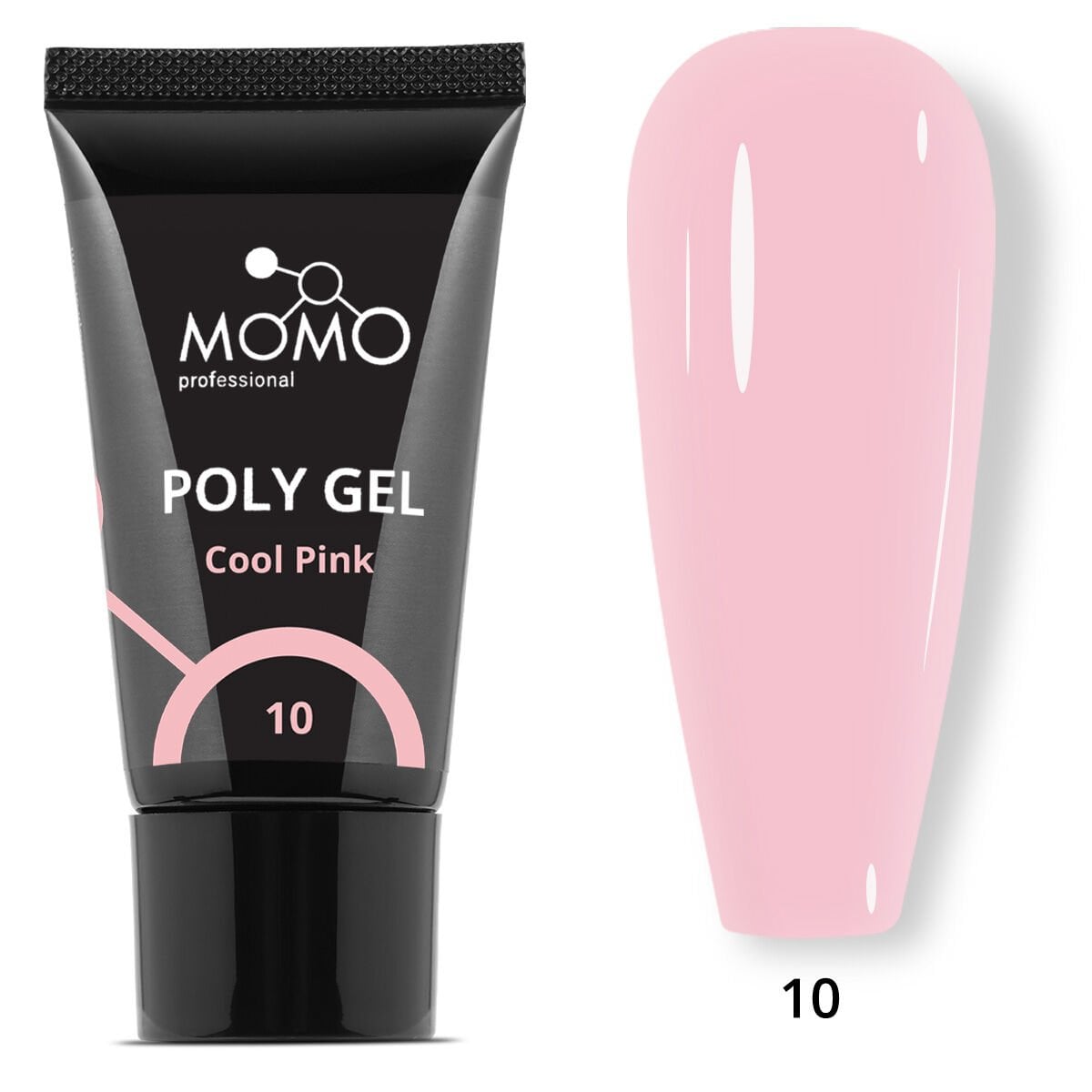 Momo Professional Protez Tırnak İçin Poly Gel, Poli Jel, No.10, Soğuk Pembe, 30 gr