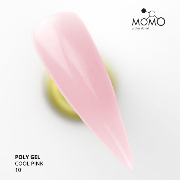 Momo Professional Protez Tırnak İçin Poly Gel, Poli Jel, No.10, Soğuk Pembe, 30 gr