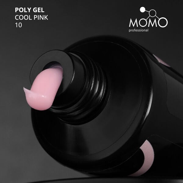 Momo Professional Protez Tırnak İçin Poly Gel, Poli Jel, No.10, Soğuk Pembe, 30 gr