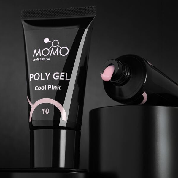 Momo Professional Protez Tırnak İçin Poly Gel, Poli Jel, No.10, Soğuk Pembe, 30 gr