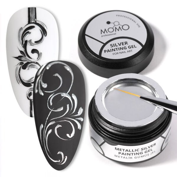 Momo Professional Metallic Silver Painting Gel 6 gr