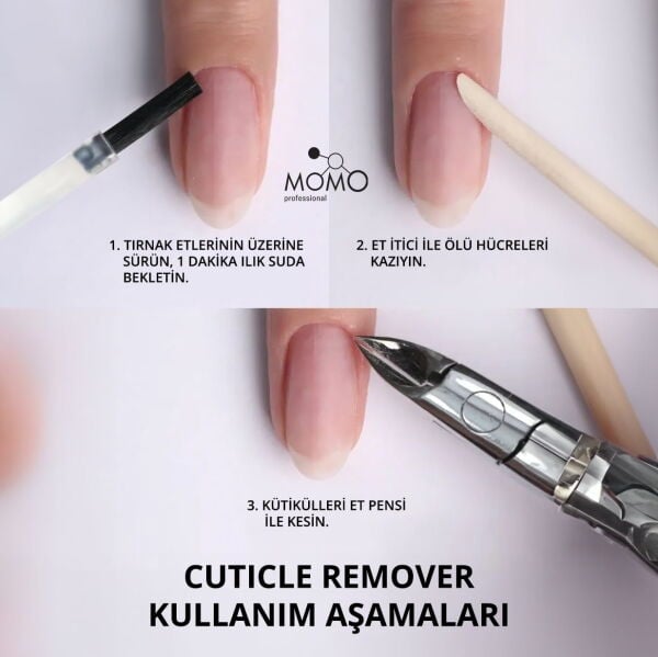 Momo Professional Cuticle Remover, Kütikül Yumuşatıcı ve Tırnak Eti Temizleyici, 10 ml