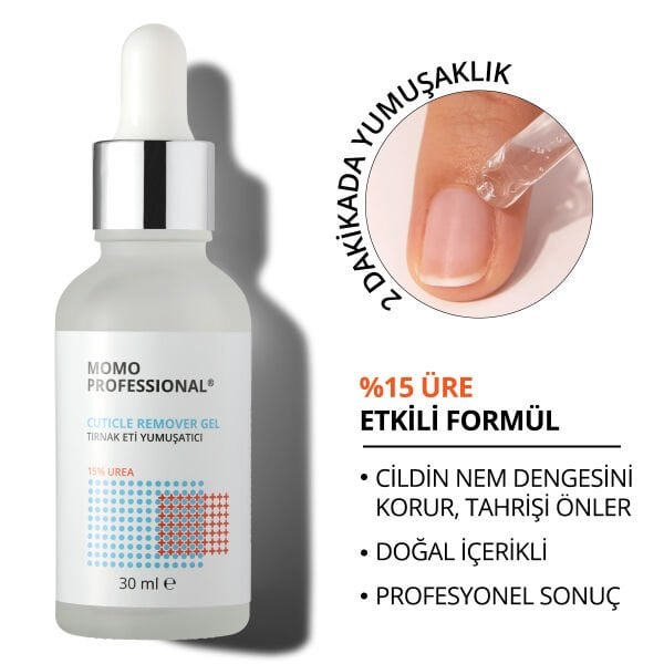Momo Professional Cuticle Remover Gel, Tırnak Eti Çıkarıcı Jel, Tırnak Eti Temizleyici Jel, 30 ml