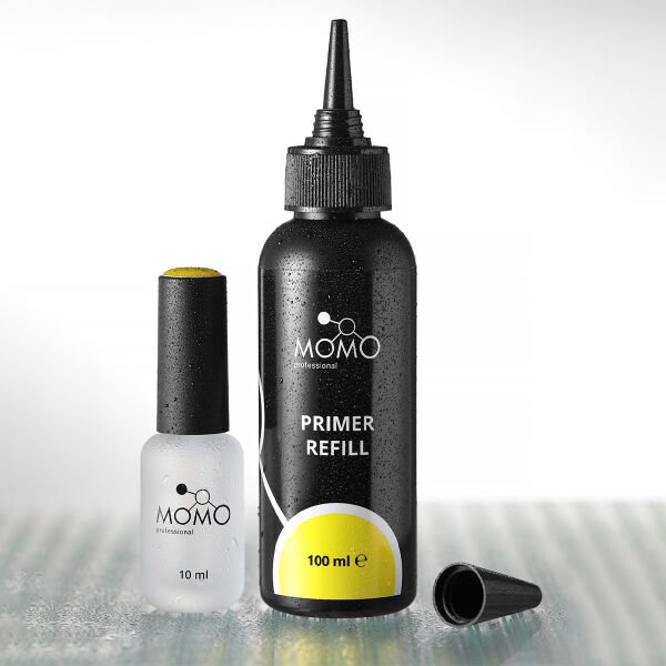 Momo Professional Nail Primer, Asitsiz, Yedek Dolum Şişesi, Refill, Acid Free, 100 ml