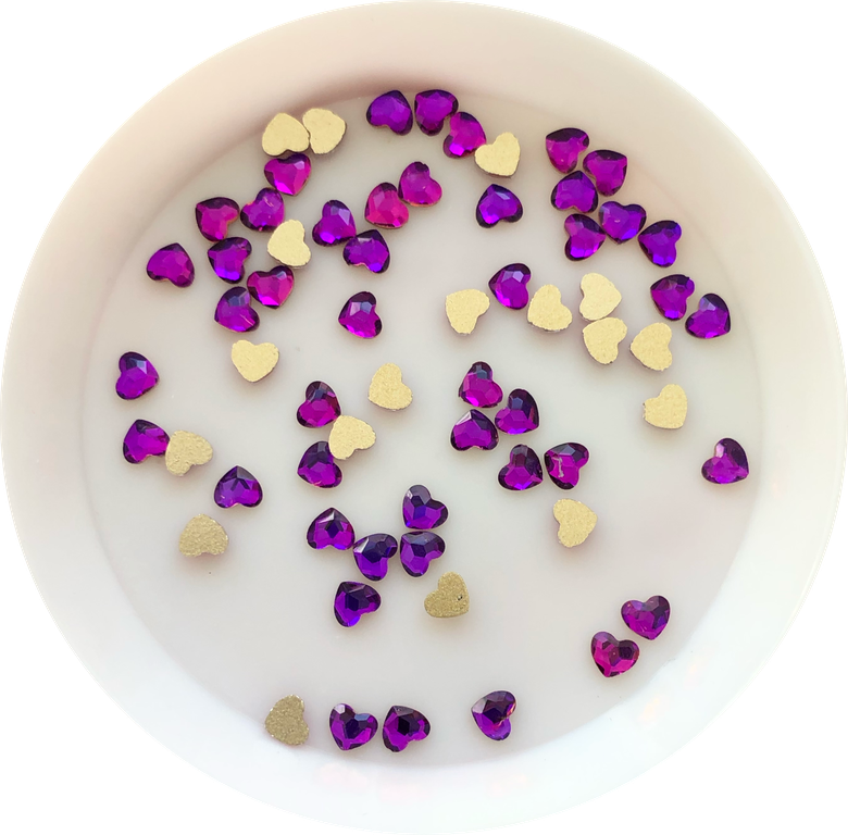 Taş Kalp Purple 6mm 2 Adet