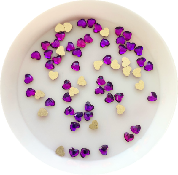 Taş Kalp Purple 6mm 2 Adet