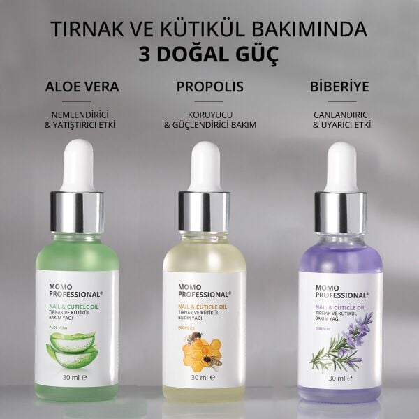 Momo Professional Propolis Özlü Tırnak ve Kütikül Bakım Yağı, Güçlendirici ve Koruyucu Etki, 30 ml