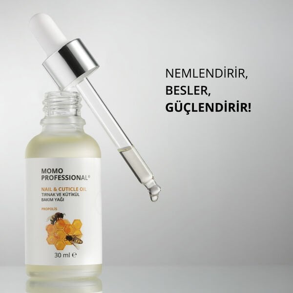 Momo Professional Propolis Özlü Tırnak ve Kütikül Bakım Yağı, Güçlendirici ve Koruyucu Etki, 30 ml
