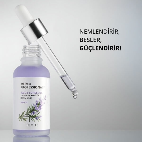 Momo Professional Biberiye Özlü Tırnak ve Kütikül Bakım Yağı, Canlandırıcı ve Uyarıcı Etki, 30 ml