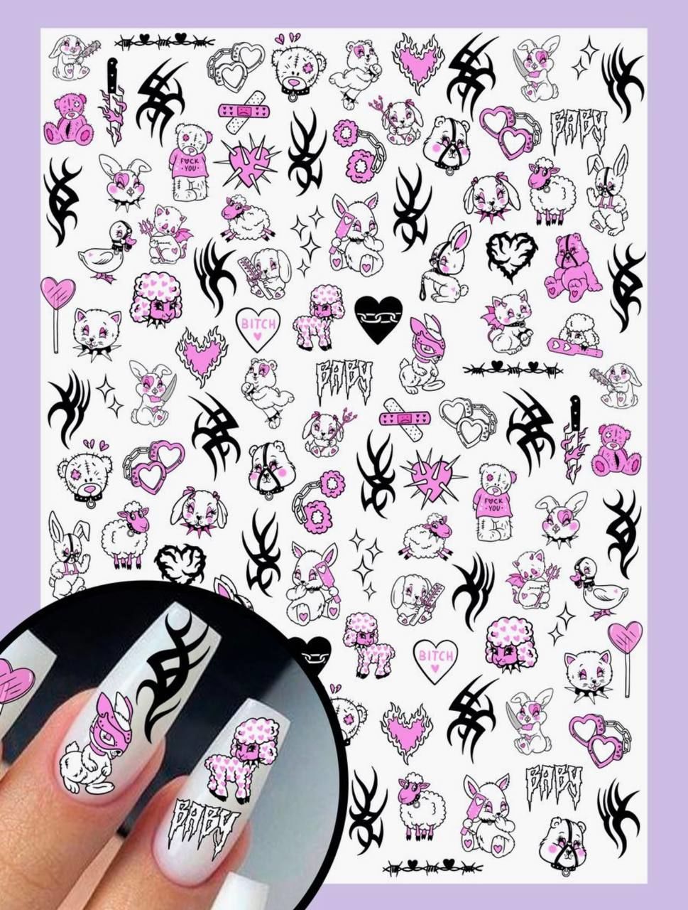 Moonshine.Nails Su Transferi Sticker Lovermini