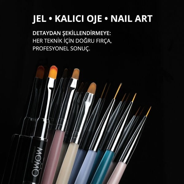 Momo Professional Çift Taraflı Spatula ve Akril Jel Fırçası No.6