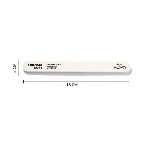 Momo Professional 180/240 Düz Oval Beyaz Kağıt Törpü