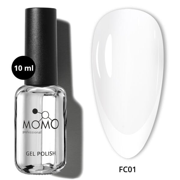 Momo Professional Kalıcı Oje French Cover Rubber Base Coat FC01, Rakı Beyazı, 10 ml