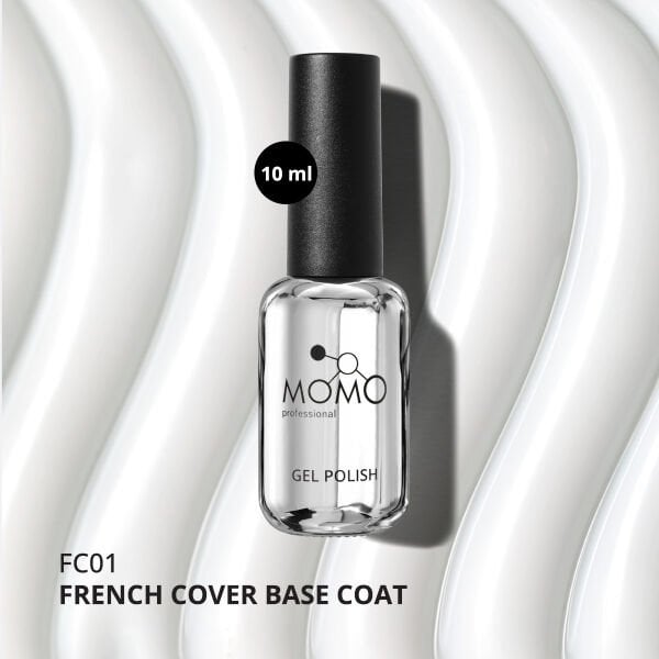 Momo Professional Kalıcı Oje French Cover Rubber Base Coat FC01, Rakı Beyazı, 10 ml