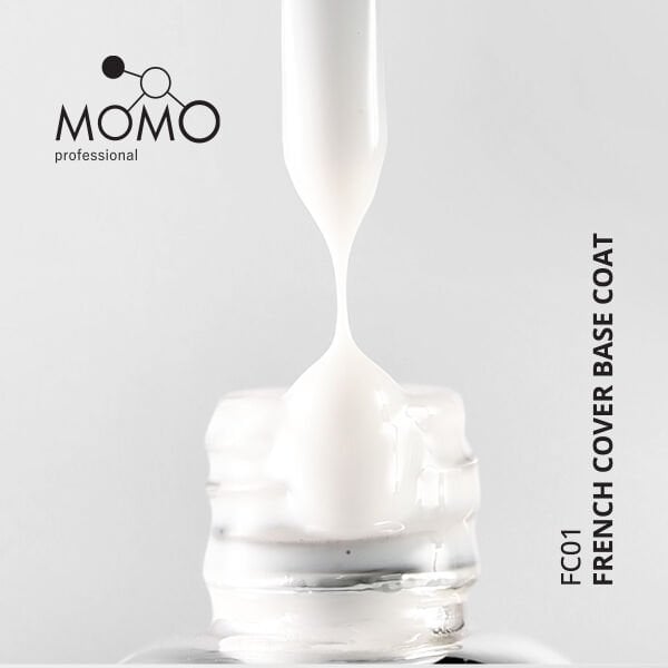 Momo Professional Kalıcı Oje French Cover Rubber Base Coat FC01, Rakı Beyazı, 10 ml