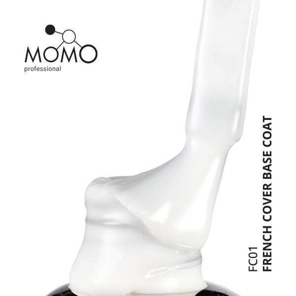 Momo Professional Kalıcı Oje French Cover Rubber Base Coat FC01, Rakı Beyazı, 10 ml